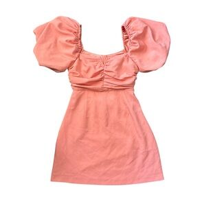 BCBGeneration Coral Puff Sleeve Cocktail Dress